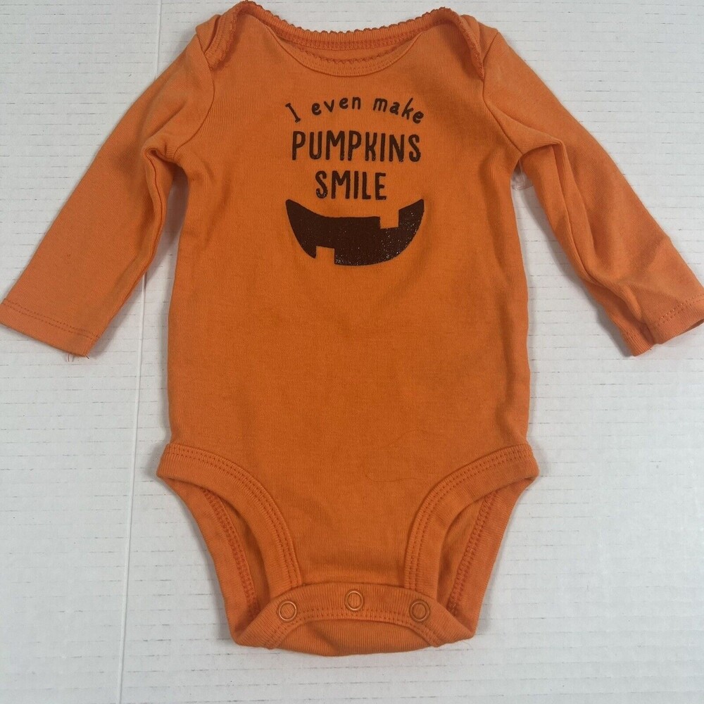 Just One You Carter's Orange Long Sleeve Bodysuit 3 Months Halloween